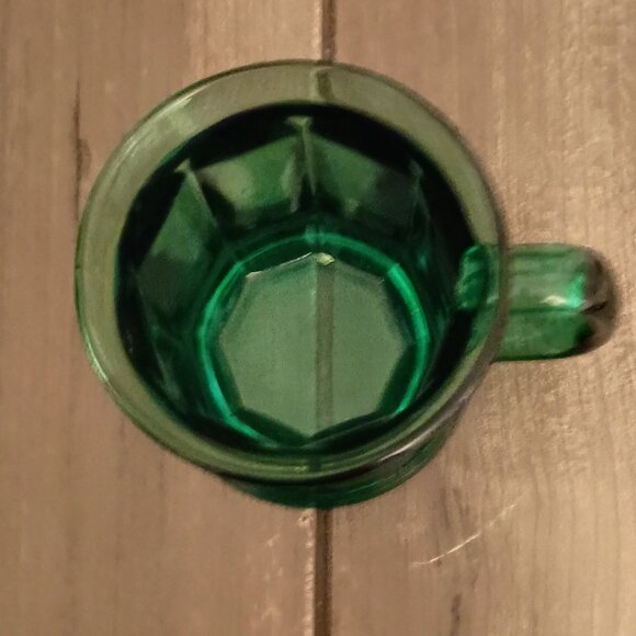 Vintage Girl Scouts Logo Emerald Green Glass Mug Made in the USA - Picture 8 of 10